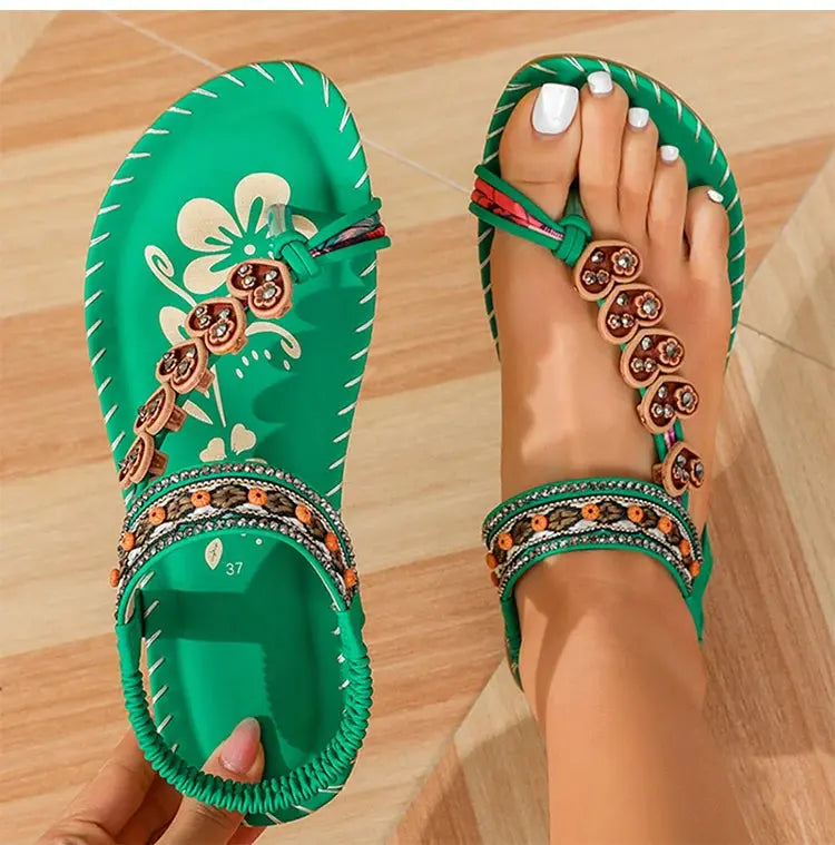 Women's Sandals Bohemia Style Sandals Summer 2025 New Shoes For Woman Flip Flops Beach Summer Shoes Women Low Heels Footwear Cox Costume LLC