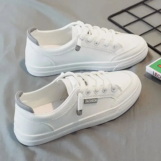 Outdoor Walking Trainers Women Running Shoes Summer Fashion White PU Leather Lace-Up Breathable Jogging Casual Sneakers De Mujer Cox Costume LLC