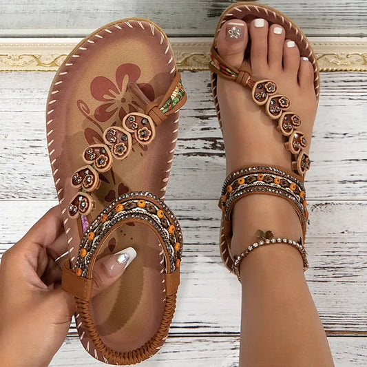 Women's Sandals Bohemia Style Sandals Summer 2025 New Shoes For Woman Flip Flops Beach Summer Shoes Women Low Heels Footwear Cox Costume LLC