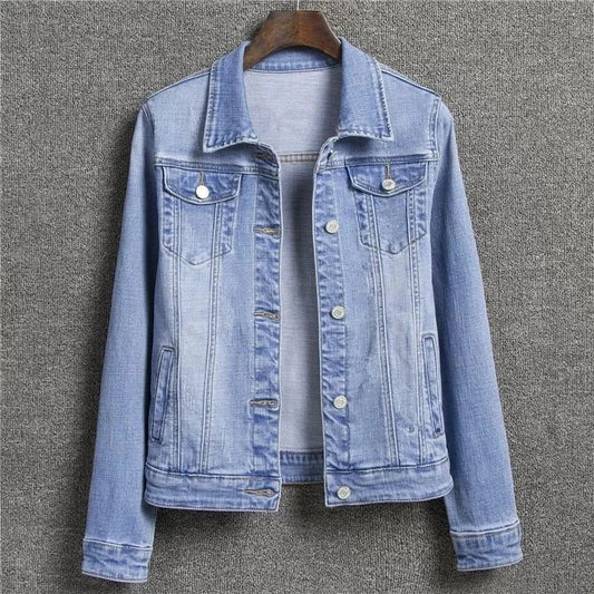 2024 Autumn Women's Casual Denim Jacket Jacket Women's Long-Sleeved Single-Breasted Jeans Jacket Women's Short Top Cox Costume LLC